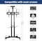 Mobile TV Stand Rolling TV Cart,Floor TV Stand Trolley for 32&rdquo; to 70&rdquo; LCD LED Flat Curved Screen Tilt Height Adjustable TV Stand Mounted with Wheels 2 Media...