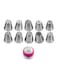Generic 10-Pieces Cake Decoration Nozzles Set Silver/White/Pink 45 x 43mm