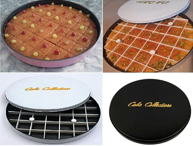 Cake Collection Sweet Container, Kunafa, Basbousa, Cake Container with Plastic partition - Random Colors