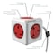 Allocacoc PowerCube Extended 5 Way Wall Socket Adapter 3m White/Red