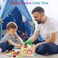 Wooden Fruit and Vegetable Harvest Game for Kids with Worm Pegs