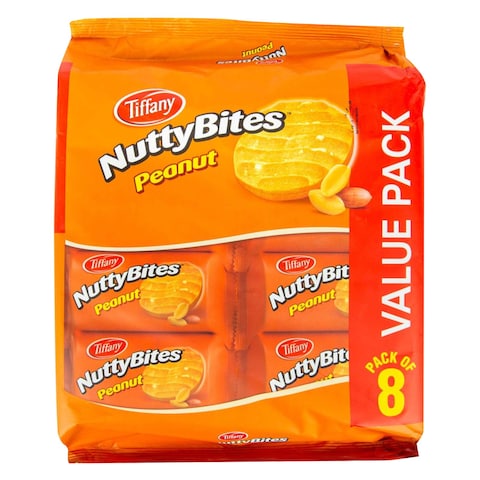 Buy Tiffany Nutty Bites Peanut Biscuit 72g x Pack of 8 in Kuwait