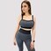 Kidwala 2 Pieces Warrior Set - High Waisted Leggings with Sports Square neck Bra Shoulder Strap Workout Gym Yoga Sleeveless Outfit for Women (Small, Black)
