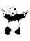 Spoil Your Wall Gangster Panda Wall Sticker Black 95x100cm