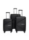 ParaJohn Luggage Sets 3 Piece With Trolley Set With Lightweight Polypropylene Shell 8 Spinner Wheels For Travel Black