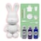 BUNNY MONEY SAVER FIGURINE (9 inch - 23 cm) ACRYLIC DRIP POURING PAINT DIY SET Colors: Silver, Dark-Purple, Dark-Blue.