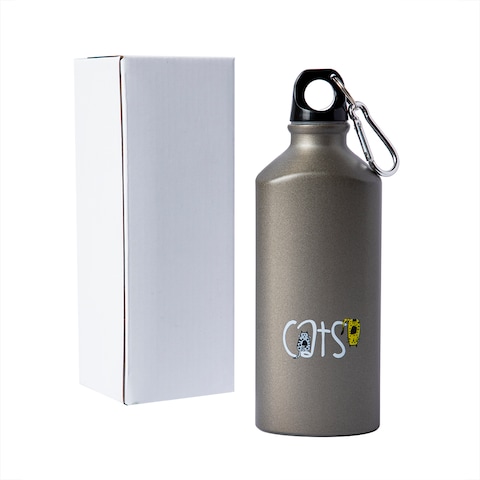 Biggdesign Cats Aluminum Water Bottle, Insulated Thermos Water Bottle With Lid and Carabiner Clip, BPA Free and Leak Proof, Cats Design, 20 oz (600 Ml)