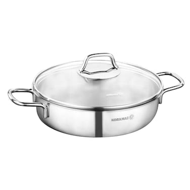 Korkmaz A1658 Perla Low Casserole 3L (24x60.5cm) Silver