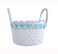 Multipurpose Storage Cotton White and Blue Basket 27x15cm