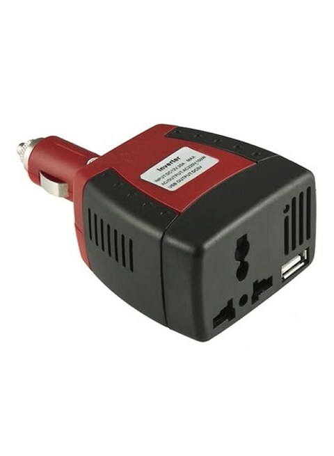 Generic Cigarette Lighter Power Supply With USB Charger Port Red/Black