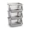 Plastic Forte Stackable 3-Tier Vegetable Rack, Silver