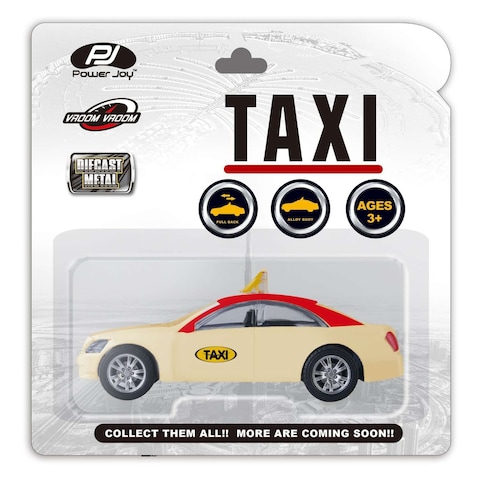 Power Joy Vroom Vroom Taxi Die-Cast Vehicle Beige