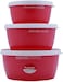 Flamingo Airtight Food Container, Red/White, FL5007Atcst, Set Of 3