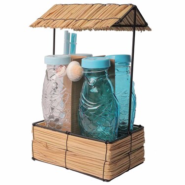 زجاجة نيوفلام + حامل بامبو - 4 زجاجات