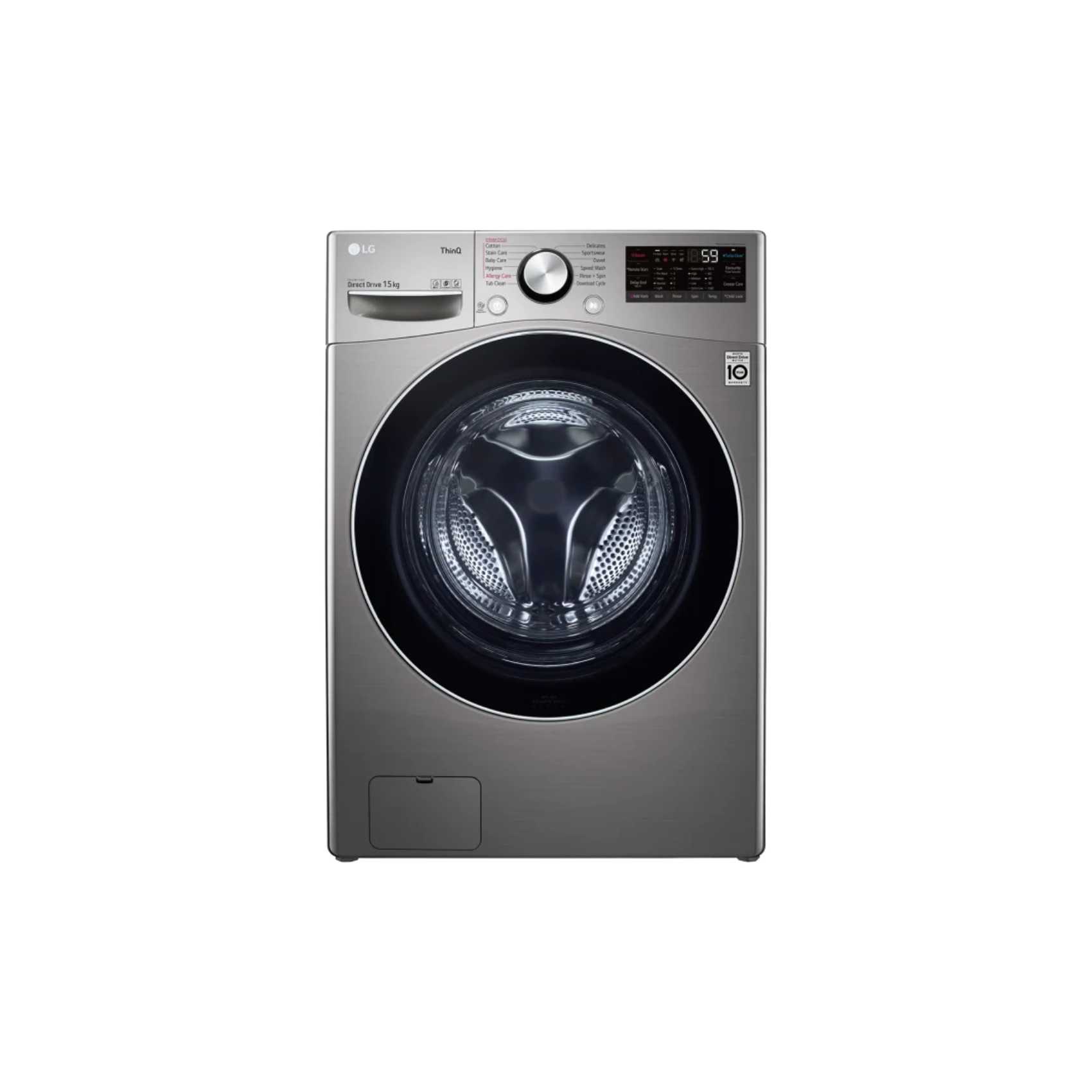 LG F0L9DYP2S | 15 kg Front Load Washer | AI DD� | ThinQ� | TurboWash�