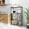 Foldable Storage Shelves, Multilayer Stand Folding Metal Shelf with Caster Wheels, Metal Storage Rack Display Rack for Garage Kitchen Home Closet Office, No Assembly Needed (4Layer)