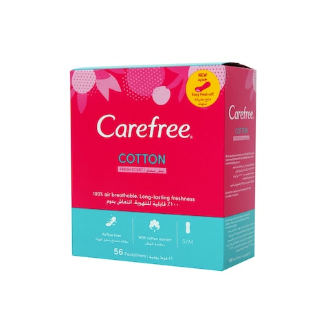 Carefree Cotton Fresh Scent Pantyliners Pack Of 56