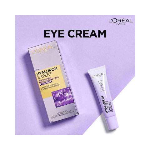 Loreal Paris Expert Replumping Moisturizing Care Eye Cream, With Hyaluronic Acid - 15 Ml