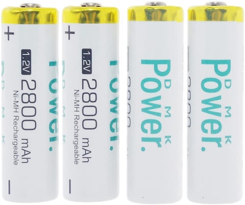 DMK POWER Rechargeable AA Batteries,2800mAh High Capacity Batteries 1.2V NiMH Low Self Discharge (4pcs)