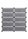 Generic 10-Cubes Rectangular Storage Shoe Cabinet Grey 95X95X37cm