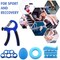 ULTIMAX Hand Grip Strengthener Set 6 PCS Strengthener Kit with Storage Pouch Hand Finger Exerciser Adjustable Hand Gripper 5 Finger Stretcher Hand Therapy Ball Grip Exercise Ring-Blue