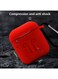 Generic Thickened Silicone Protective Case For AirPods With Carabiner Red