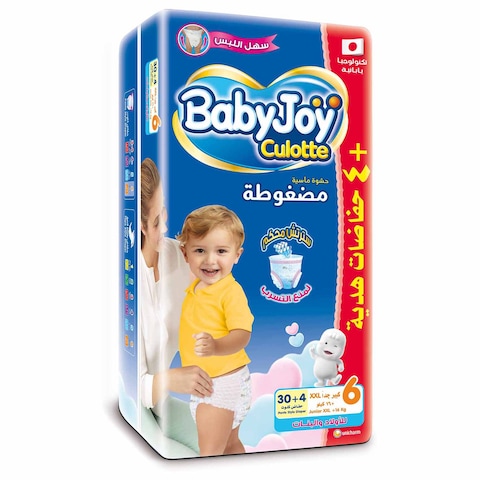 حفاضات بيبي جوي كلوت ،مقاس 6، 30 قطعة + 4