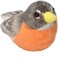 Wild Republic Audubon Birds American Robin Plush Authentic Bird Sound, Stuffed Animal, Toys For Kids