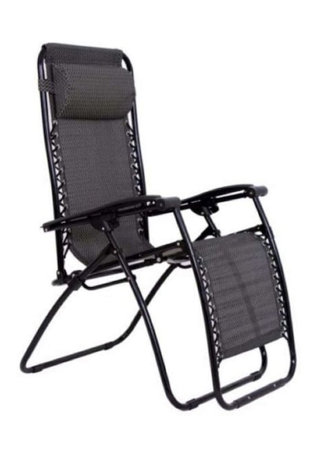 BJM Foldable Adjustable Reclining Chair Black 177centimeter