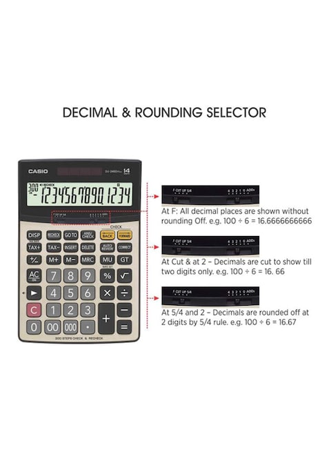 Casio 14 Digit Desktop Calculator Silver Black