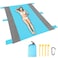 Generic-Light blue Water Resistant Beach Blanket with Corner Pockets Stakes Sand Proof Picnic Mat for Travel Camping Hiking-210x200cm