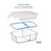 Glass Storage Box With Divider Clear/Blue 1.2L