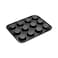 RK Non Stick Muffin Tray Baking Pan Cupcake Pan 12 Cups RNTP05 Black