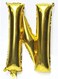 Generic 16Inch(40Cm) Shining Gold Chic Style Alphabet Letter Balloons Aluminum Hanging Foil Film Balloon, Letter N