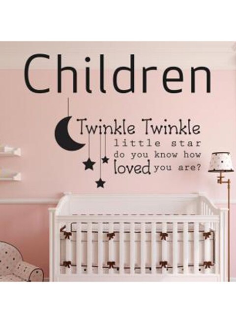 Spoil Your Wall Twinkle Twinkle Little Star Waterproof Wall Sticker Black 70x50cm