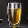 1CHASE&reg; Set of 2 PCS 450 ML Double Wall Glass Cup Set,Handmade Tea glass Transparent Drink ware