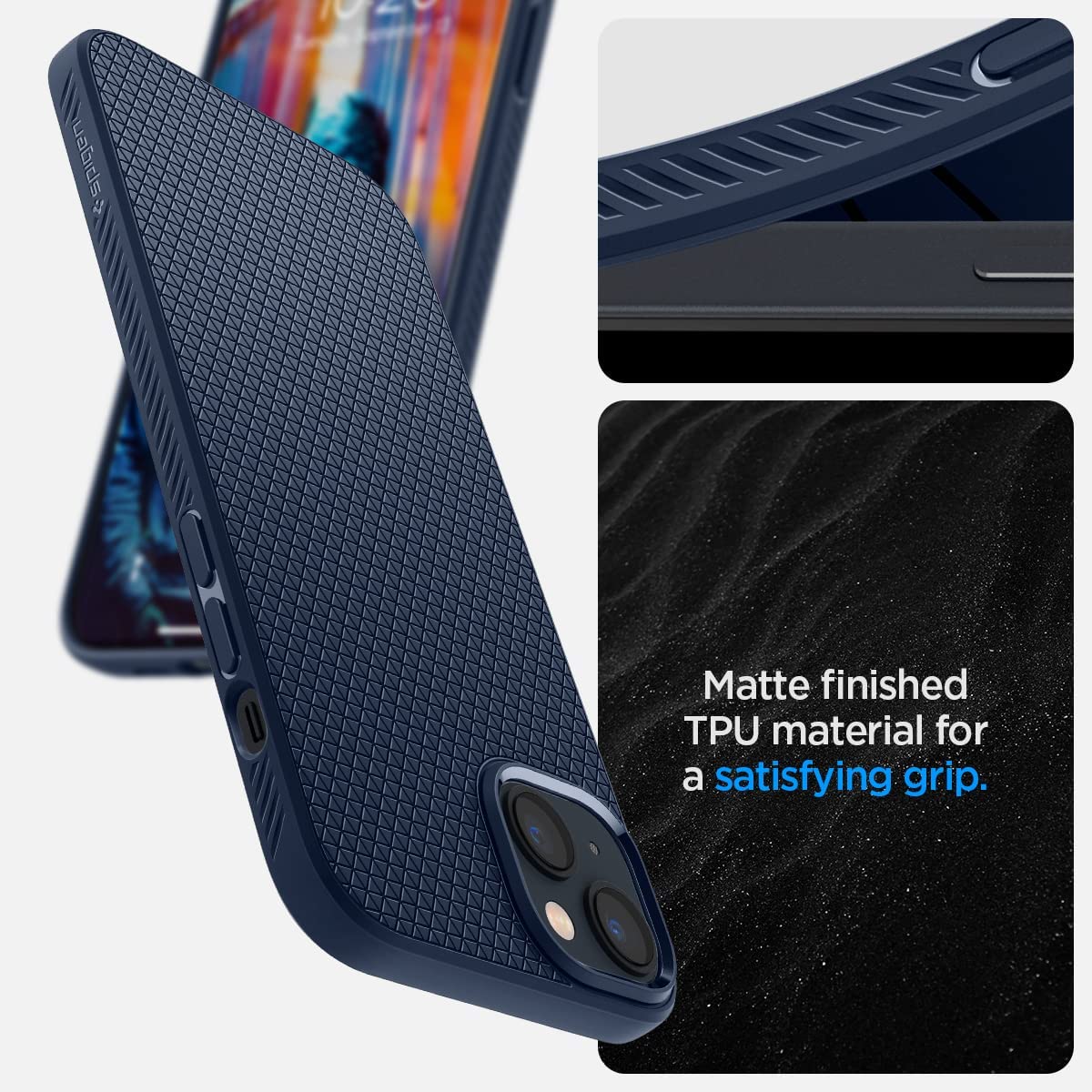 Spigen Liquid Air designed for iPhone 14 case cover - Navy Blue