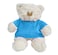 Caravaan - Super soft fluffy bear with trendy blue velour hoodie, size 38cm.