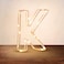 Golden Letter K Glowing with LED Lights 25cm