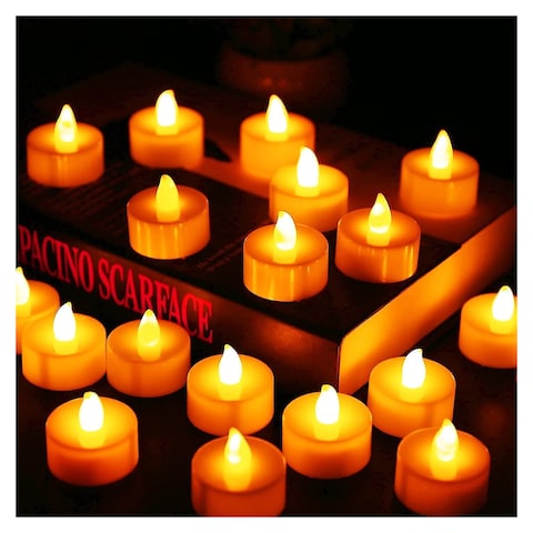 12PCS.- Realistic and Bright Flickering Battery Operated Flameless LED Tea Light.