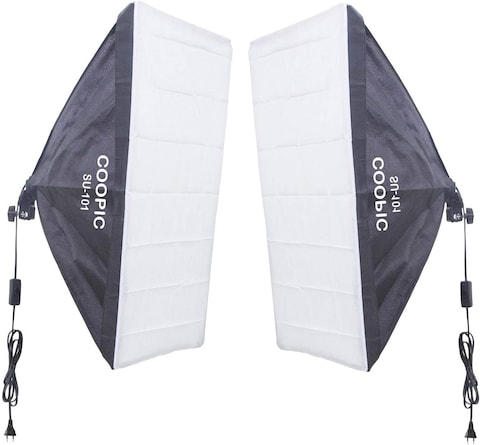 DMK Power Coopic Su-101 Photography Rectangle Continuous Softbox Lighting Kit: (2) 50X70cm Softbox (2) Light Stand (2)85Watt Bulb For Photo Studio Equipment Set