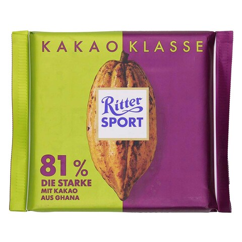Ritter Sport Cocoa Selection 81 Extra Intense Dark Chocolate Bar 100G