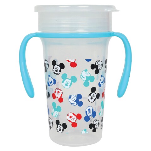 Buy Disney Mickey Mouse 360° Double Handle Training Sipper With Lid Multicolour in UAE