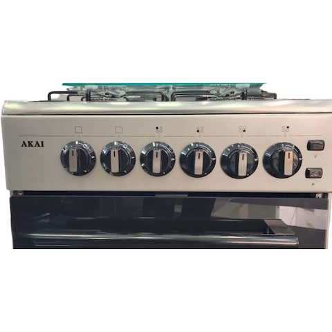 Akai Freestanding Cooker 50x55Cm with 4 Burner, Full Safety CRMA505SC Silver