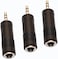 6.35 to 3.5mm Stereo Adapter, 1/4 inch Female to 1/8 inch Male Mini Jack Aux Converter Headphone Adapter - Black, 3PCS