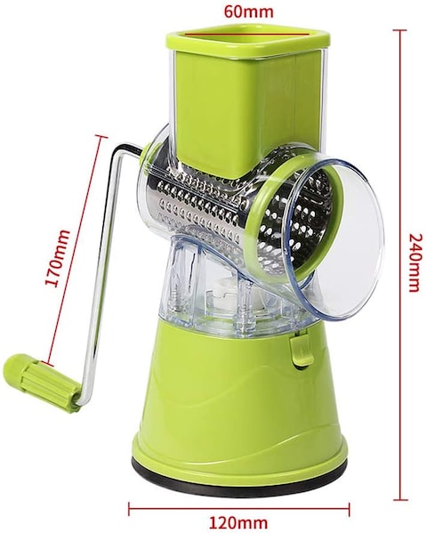 Generic Spiralizer Vegetable Slicer, Spiral Slicer, Manual Vegetable Mandoline Slicer, Round Vegetable Chopper Grinder, Carrot Shredder Nut Chopper, With 3-Blades