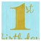 Amscan First Birthday Boy Beverage Napkin Blue And Gold 16 Pieces