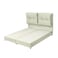 In House Le&oacute;n Velvet Bed Frame - King - 200x180 cm - Ivory