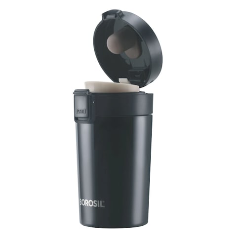 Borosil Hydra Coffeemate Vacuum Insulated Travel Mug Black 300ml