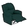 In House Velvet Classic Recliner Chair - Dark Green - NZ100